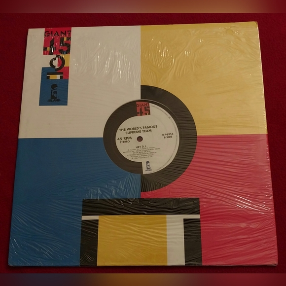The World's Famous Supreme Team Hey D.J. 12" Single Island Records 1984 Vinyl - Picture 2 of 4